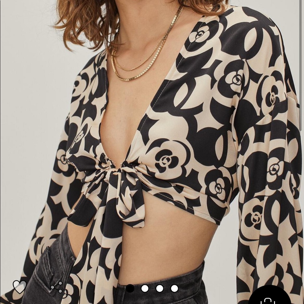 NWT wrap tie front blouse Nasty Gal